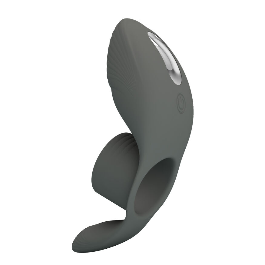 Ерекційне віброкільце з додатковим відростком - Pretty Love Master Ring Cock Ring Black
