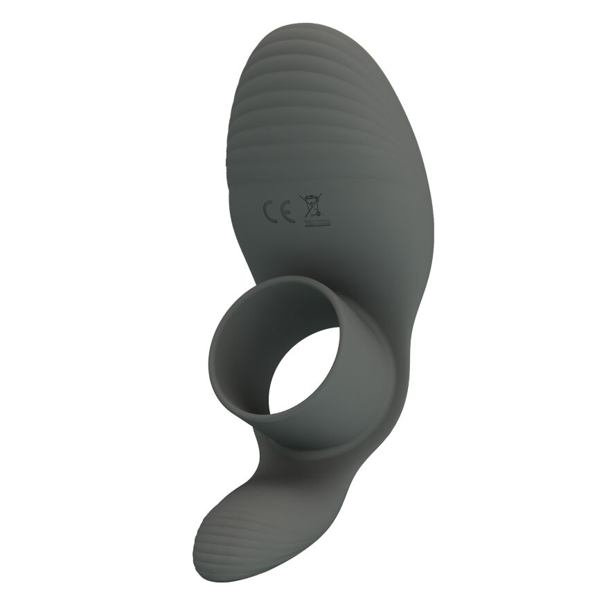 Ерекційне віброкільце з додатковим відростком - Pretty Love Master Ring Cock Ring Black