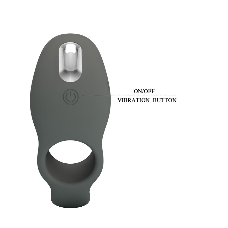 Ерекційне віброкільце з додатковим відростком - Pretty Love Master Ring Cock Ring Black