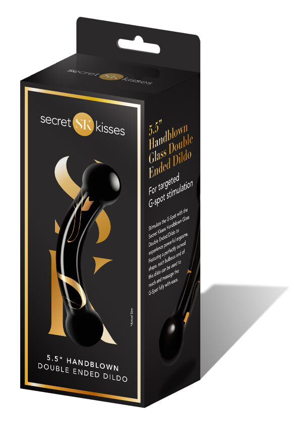 Стеклянный двухсторонний фаллоимитатор SECRET KISSES 5.5" HANDBLOWN DOUBLE ENDED DILDO