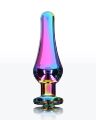 Анальная пробка металлическая со стразом ToyJoy Twilight Bum Bijou, радужный, Medium