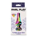 Анальная пробка металлическая со стразом ToyJoy Twilight Bum Bijou, радужный, Medium