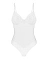 Боді Obsessive Alissium Teddy White, XS/S, ліф з м’якою чашкою, високі вирізи для ніг