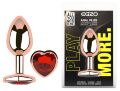 Анальная пробка с кристаллом EGZO - Rose Gold Heart Plug Red size M