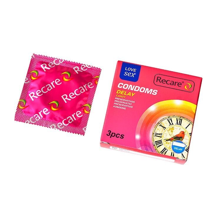 Презервативи Recare Delay Candy Condoms 3 шт, ефект пролонгування, цукерковий аромат