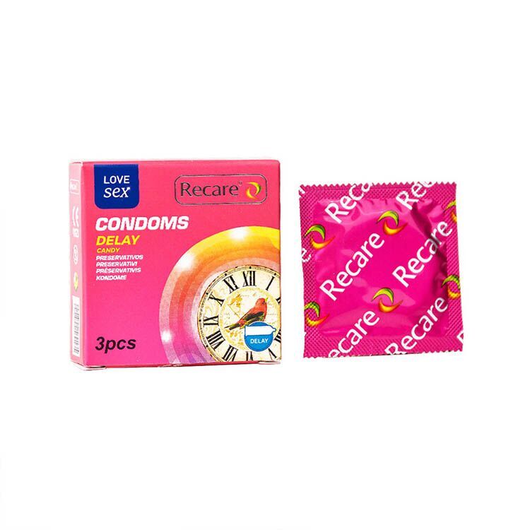 Презервативи Recare Delay Candy Condoms 3 шт, ефект пролонгування, цукерковий аромат