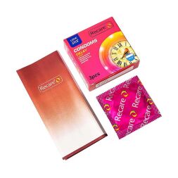 Презервативи Recare Delay Candy Condoms 3 шт, ефект пролонгування, цукерковий аромат