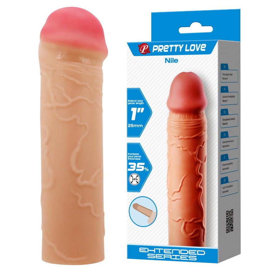 Насадка презерватив Pretty Love - Nile 1"( 25 mm) Extended Series, BI-026252