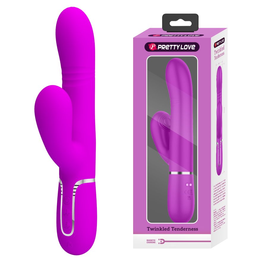 Вібромасажер 4в1 Pretty Love - Mariana Twinkled Purple 7 режимів вібрації, 4 обертання