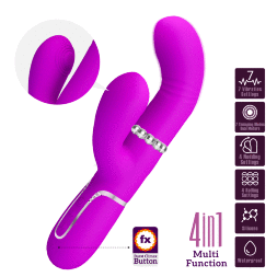 Вібромасажер 4в1 Pretty Love - Mariana Twinkled Purple 7 режимів вібрації, 4 обертання