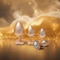 Набір із трьох анальних пробок Dream Toys Gleaming Love, розміри S, M, L, перламутрово-золоті