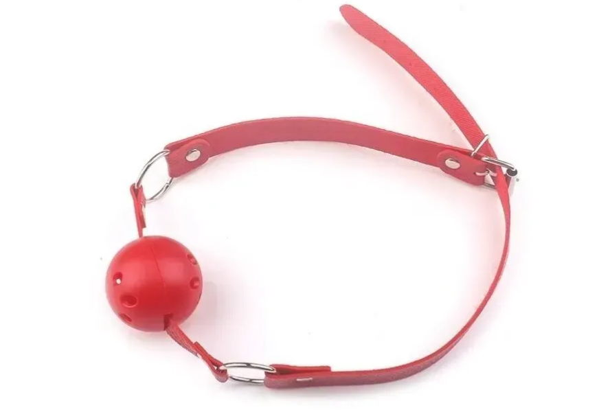 Кляп шар Classic plastic Red, SKN-KK07