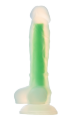 Светящийся фаллоимитатор Dream Toys RADIANT SOFT SILICONE GLOW IN THE DARK DILDO SMALL GREEN