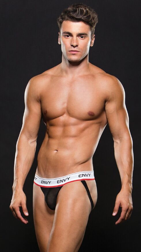 Мужские плавки с доступом , Low-Rise Jockstrap - Zwart