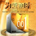 Латексные ультратонкие текстурированные презервативы OLO - ZERO 001 Gold, 10 шт