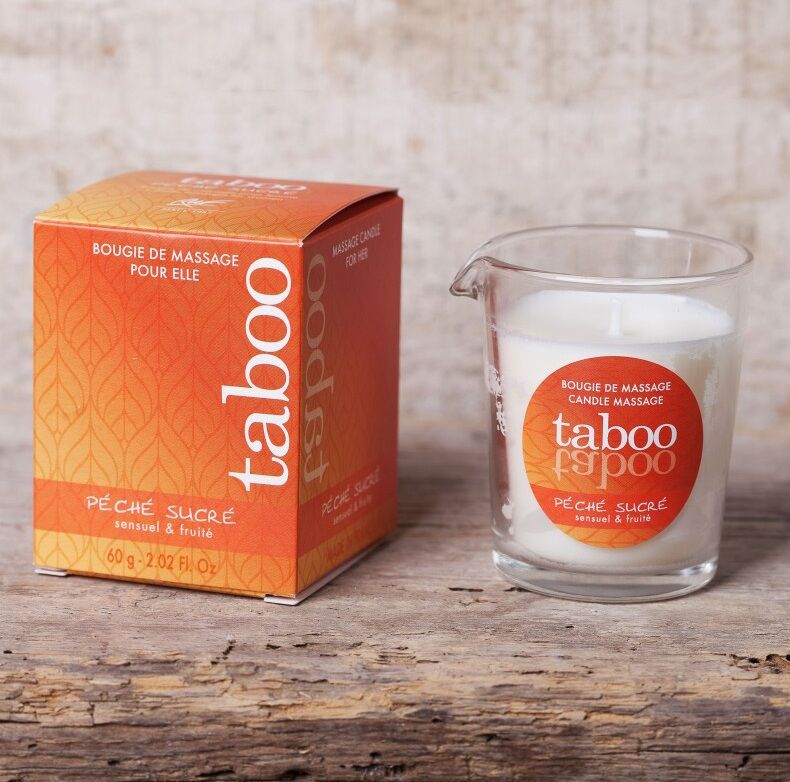 Массажная свеча для нее Ruf Taboo Peche Sucre с ароматом нектарина, 60 гр
