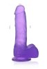 Фаллоимитатор с мошонкой - Jelly Studs Crystal Dildo Medium 7" Purple