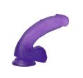 Фалоімітатор з мошонкою - Jelly Studs Crystal Dildo Medium 7" Purple