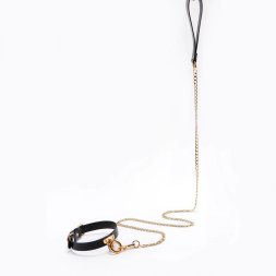 Ошейник-Чокер с кольцом кожанный Leather Cosplay Choker size L