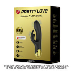 Стильный вибратор кролик Pretty Love Royal Pleasure Double Pleasure Black