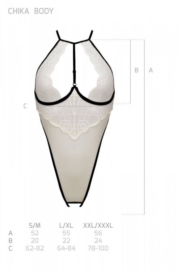 Боди с доступом Passion CHIKA BODY S/M, cream