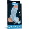 Унікальна відкрита вібронасадка на пеніс з петлею для мошонки- Vibrating Ridge Knights Ring With Scrotum Sleeve Blue