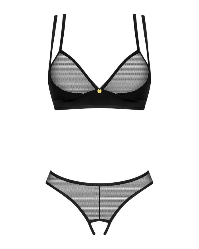 Комплект сетка XS/S Nesari Obsessive, с открытым доступом, черный