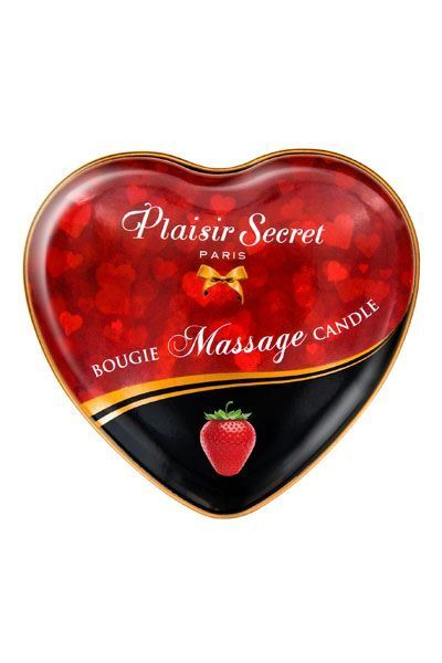 Распродажа!!! Массажная свеча-сердечко Plaisirs Secrets Strawberry 35 мл (срок 04.2026)