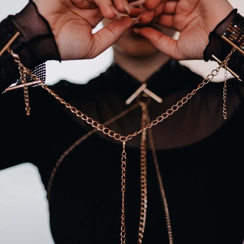 Браслети-наручники DESIR METALLIQUE чорні Bijoux Indiscrets