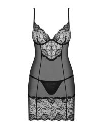 Сорочка Obsessive Alluria chemise &amp; thong S/M