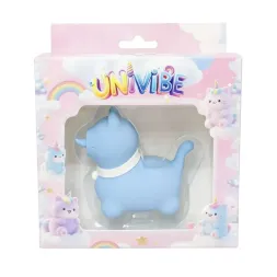 Стимулятор клитора с длинным вращающимся язычком UNIVIBE Котик, 10 режимов, синий
