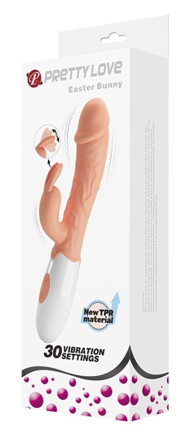 Вибратор с стимулятором клитора Pretty Love - Easter Bunny, BI-014962R