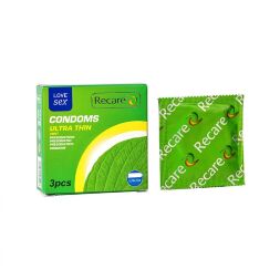Презервативи Recare Ultra Thin Mint Condoms 3 шт, ультратонкі, аромат: м'ята