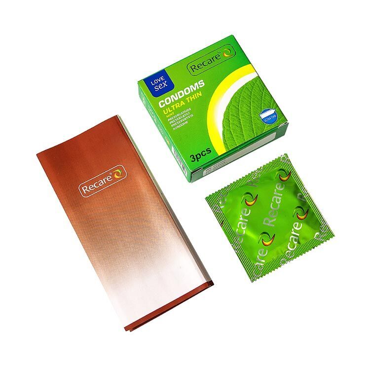 Презервативи Recare Ultra Thin Mint Condoms 3 шт, ультратонкі, аромат: м'ята