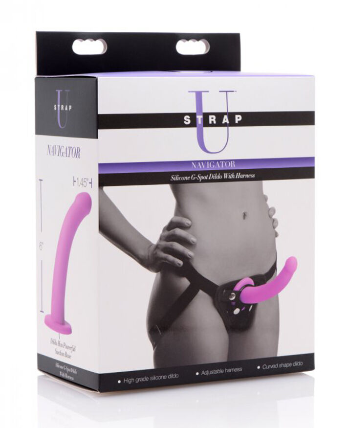 AF216 Страпон с кольцевой крепью Navigator Silicone G-Spot Dildo фиолетовый