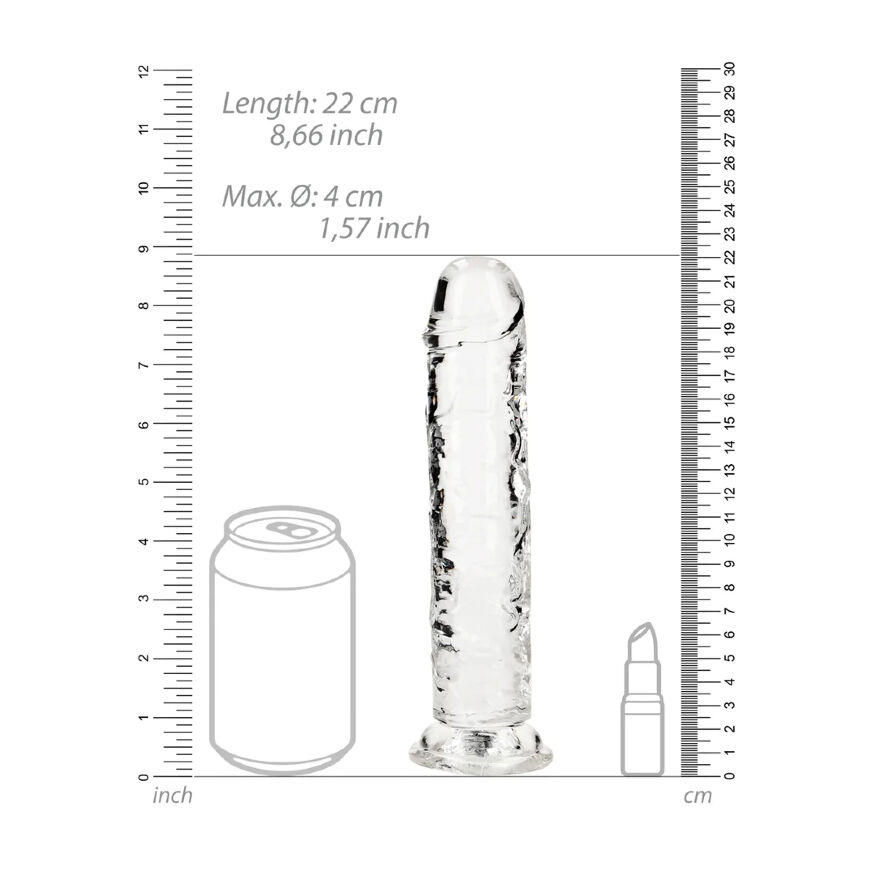 Прозорий фалоімітатор - Realrock Dildo 8" Transparent