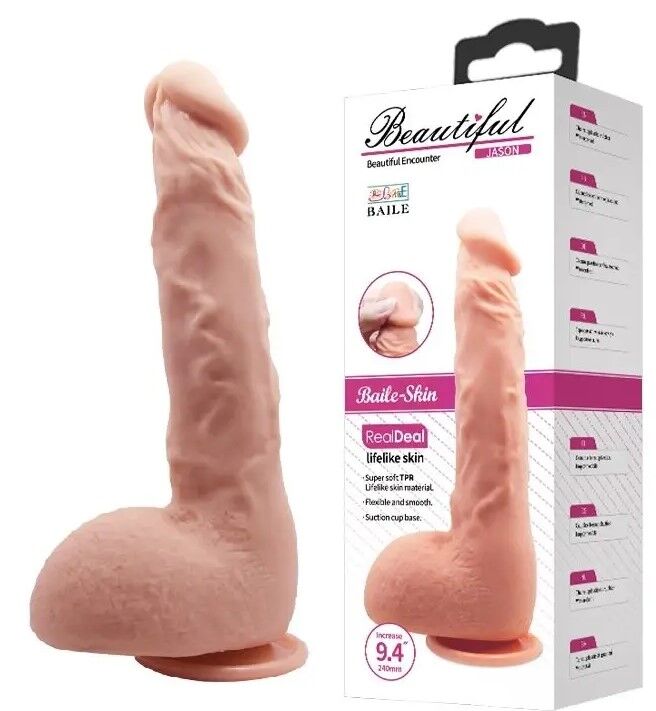 Фалоімітатор на присоці Baile Beautiful JASON 9,4'' Flesh