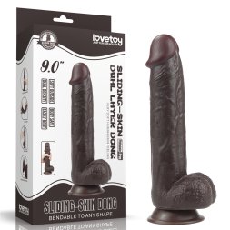 Фалоімітатор - Sliding-Skin Dual Layer Dong 9" Black