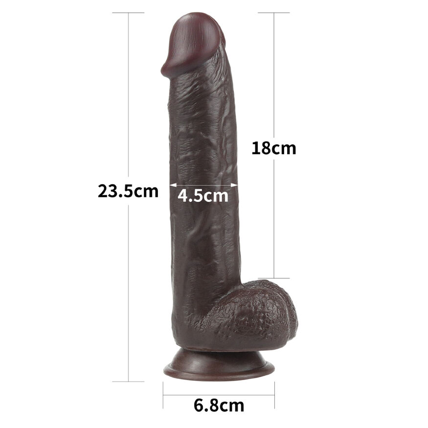Фалоімітатор - Sliding-Skin Dual Layer Dong 9" Black