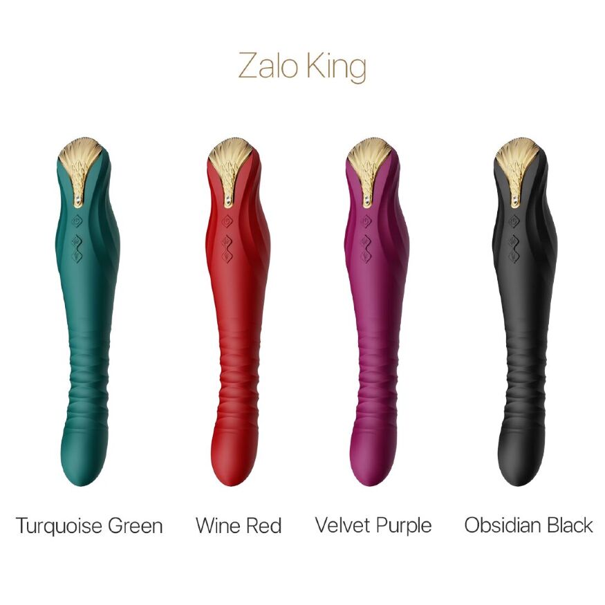 Смарт вибратор-пульсатор Zalo — King Velvet Purple, кристалл Swarovski