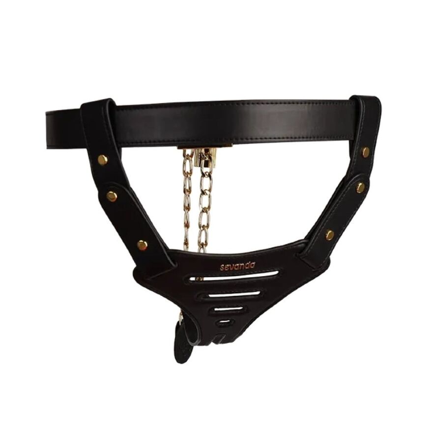 Пояс верности Lockink Sevanda Beg &amp; Ask Chastity Pants с поводком и анальной пробкой, L