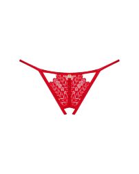 Трусики з доступом Obsessive Ingridia crotchless thong XL/2XL, червоні
