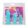Набор анальных пробок Doc Johnson Crystal Jellies - Anal Starter Kit- Teal