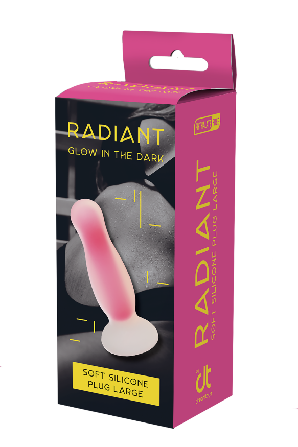 Светящаяся анальная пробка Dream Toys RADIANT SOFT SILICONE GLOW IN THE DARK PLUG LARGE PINK