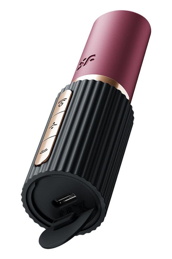 Вибратор в форме помады Satisfyer Pro 2 Kiss с вакуумной стимуляцией, красный