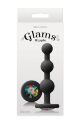 Анальные шарики с кристаллом GLAMS RIPPLE RAINBOW GEM BLACK          