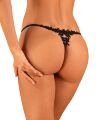 Трусики Obsessive Celia Noir crotchless thong XS/S