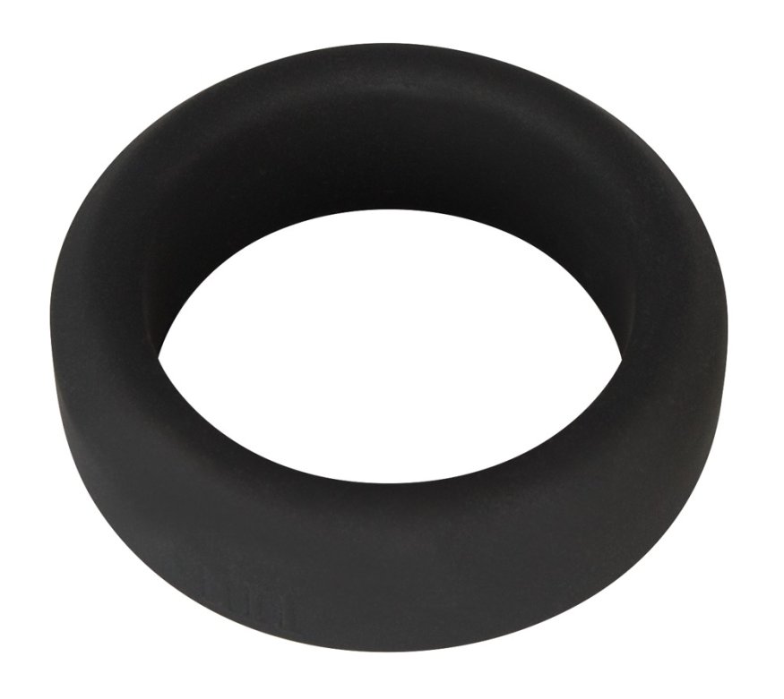 Широкое и гладкое эрекционное кольцо черного цвета Black Velvets Cock Ring, 3.2 см