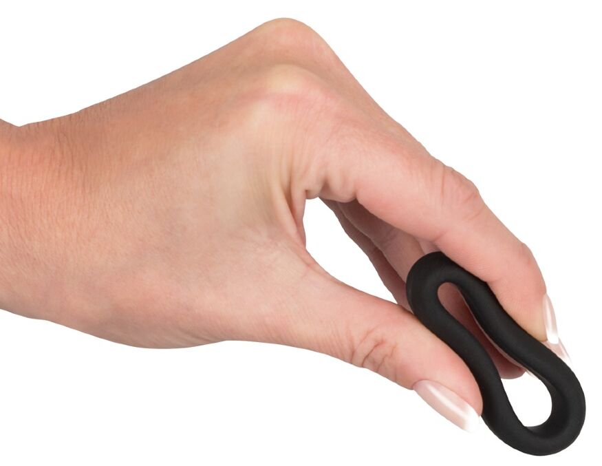 Широкое и гладкое эрекционное кольцо черного цвета Black Velvets Cock Ring, 3.2 см