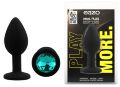 Силиконовая анальная пробка EGZO - Silicone Black Round Plug Marine, size S